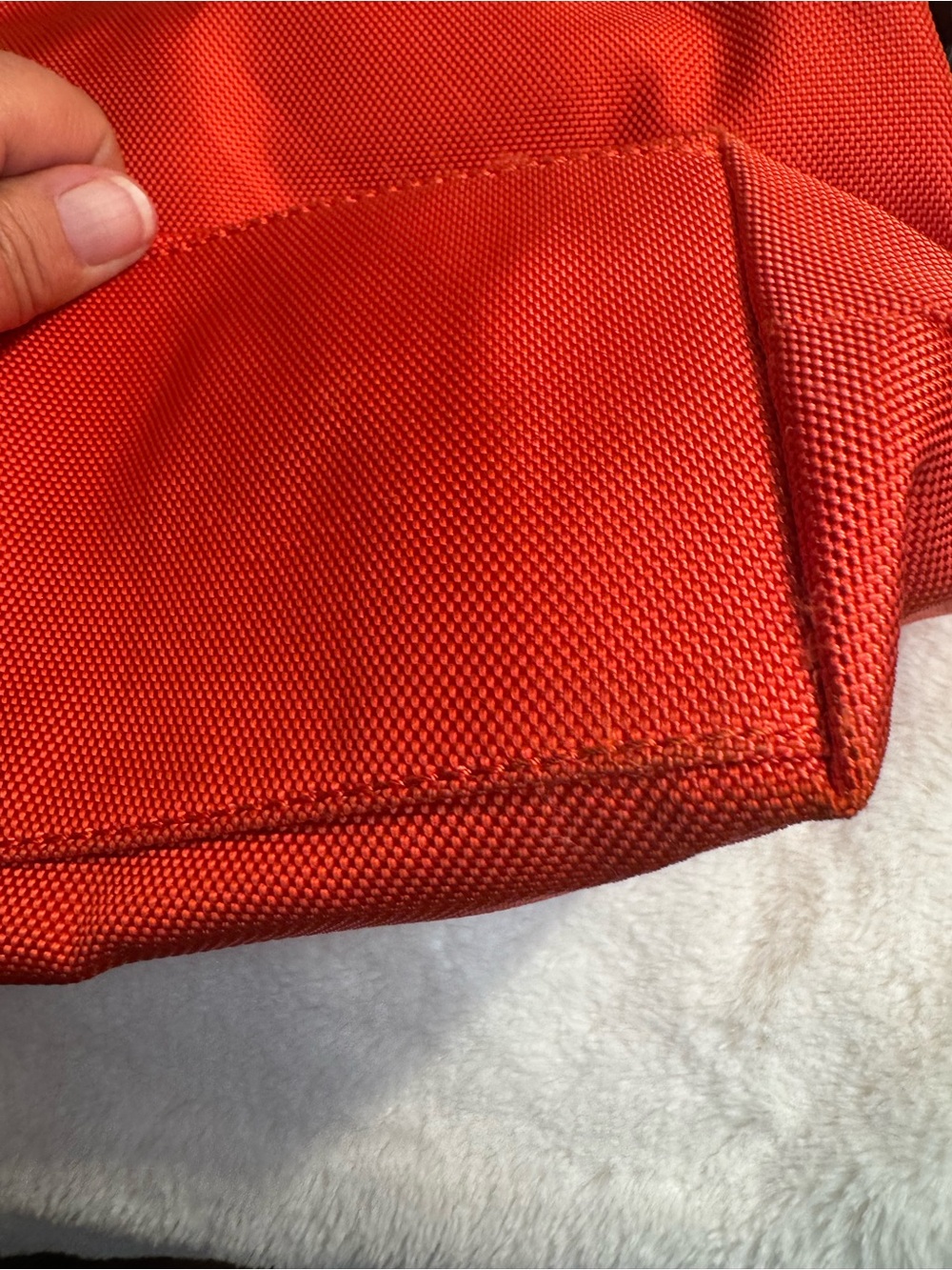 JPK Paris Salmon/ Orange Shoulder Tote Bag with leather Handle. - Picture 8 of 13